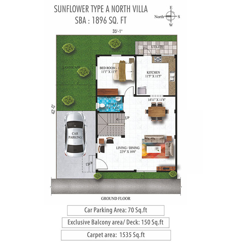 Humming Gardens Villas near Kelambakkam Floor Plan